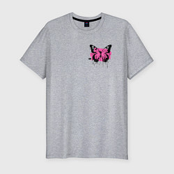 Футболка slim-fit Butterfly graffiti, цвет: меланж