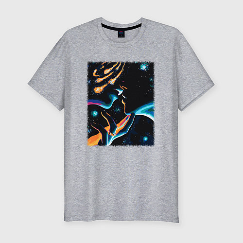 Мужская slim-футболка Ты моя вселенная / Меланж – фото 1