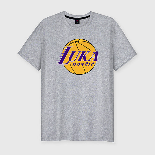 Мужская slim-футболка Luka Doncic Lakers / Меланж – фото 1