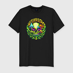 Футболка slim-fit Mushrooms skull, цвет: черный