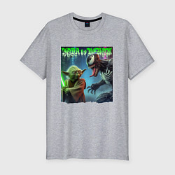 Футболка slim-fit Yoda vs Venom - neon glow, цвет: меланж