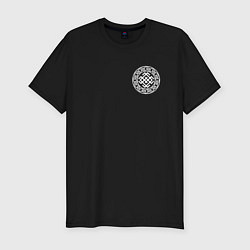 Футболка slim-fit Символика славянского Белобога, цвет: черный
