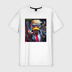 Футболка slim-fit Donald Trump is the duck of peace - joke, цвет: белый