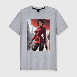 Футболка slim-fit Ада Вонг из Resident Evil под зонтом, цвет: меланж