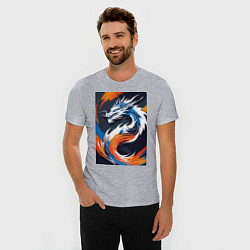Футболка slim-fit Дракон в вихре красок, цвет: меланж — фото 2