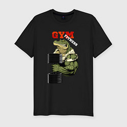 Футболка slim-fit GYM fitness - crocodile, цвет: черный