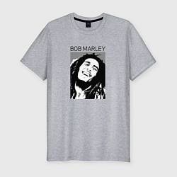 Футболка slim-fit Боб Марли абстрактный портрет, цвет: меланж