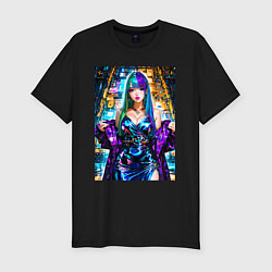 Футболка slim-fit Девушка поп идол, цвет: черный