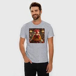Футболка slim-fit Петух, цвет: меланж — фото 2