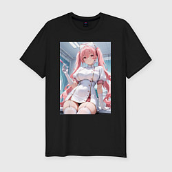 Футболка slim-fit Медсестричка сделает тебе укол любви, цвет: черный