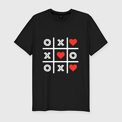 Футболка slim-fit Крестики нолики, цвет: черный