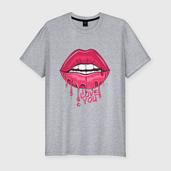 Футболка slim-fit I love you, цвет: меланж