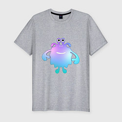 Футболка slim-fit Monster cartoon blue purple, цвет: меланж
