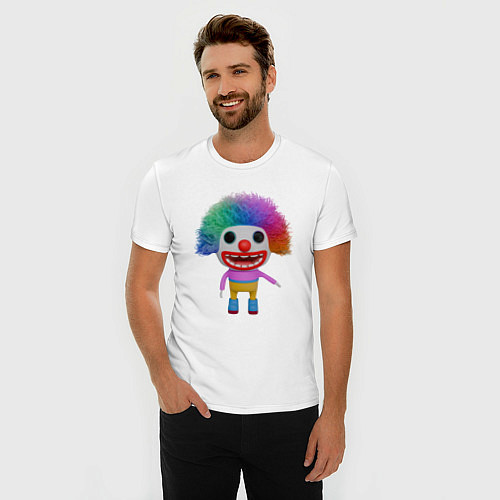 Мужская slim-футболка Cartoon clown colorful / Белый – фото 3