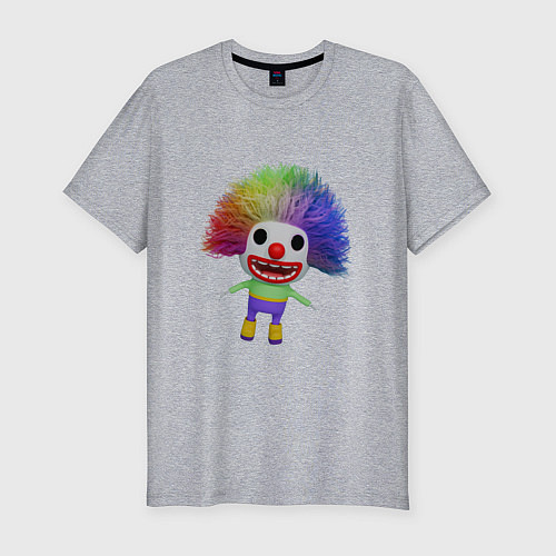 Мужская slim-футболка Cartoon clown colorful hair / Меланж – фото 1