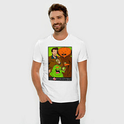 Футболка slim-fit Ghostbuster - Peter Slimer Pumpkinhead, цвет: белый — фото 2