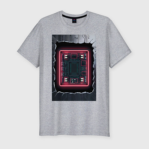 Мужская slim-футболка Что внутри / Меланж – фото 1