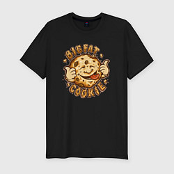 Футболка slim-fit Жирное печенько, цвет: черный
