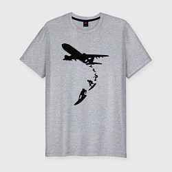 Футболка slim-fit Surfer plane, цвет: меланж