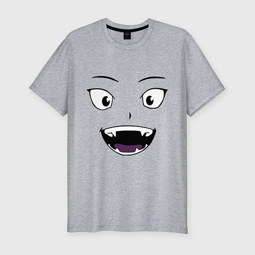 Мужская slim-футболка Лицо вампира в стиле аниме / Меланж – фото 1