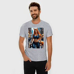 Футболка slim-fit Рыжая лиса-полицейский, цвет: меланж — фото 2