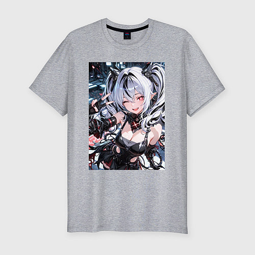 Мужская slim-футболка Jetavie Punishing Gray Raven / Меланж – фото 1