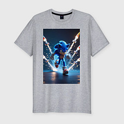Футболка slim-fit Соник убегает от ракет, цвет: меланж