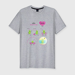 Футболка slim-fit Комикс про семечку, или история одной бобовой, цвет: меланж