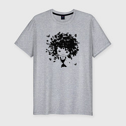 Футболка slim-fit Милая весенняя девчонка, цвет: меланж