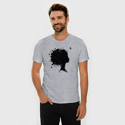 Футболка slim-fit Girl flowers, цвет: меланж — фото 2