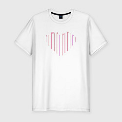Футболка slim-fit Любовь на сердце, цвет: белый