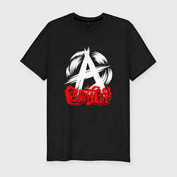 Футболка slim-fit Анархия логотип Сектор газа, цвет: черный
