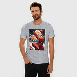 Футболка slim-fit Марин Китагава косплей 002 Darling in the Franxx, цвет: меланж — фото 2