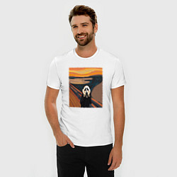 Футболка slim-fit Крик картина мунка, цвет: белый — фото 2