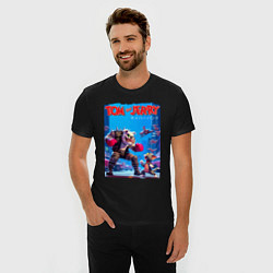 Футболка slim-fit Cyber Spike vs Tom - cyberpunk fantasy, цвет: черный — фото 2