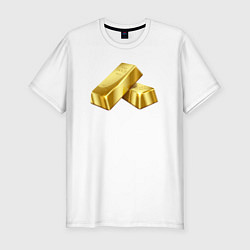Футболка slim-fit Два слитка золота, цвет: белый