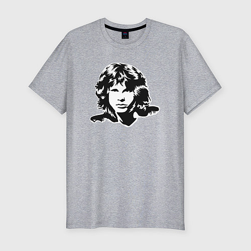 Мужская slim-футболка Jim Morrison - The Doors / Меланж – фото 1