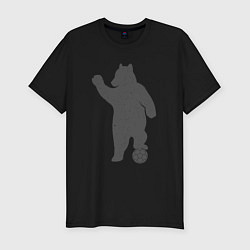 Футболка slim-fit Мишка футболист, цвет: черный