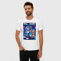 Футболка slim-fit Jerry and Tom - space adventure, цвет: белый — фото 2