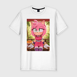 Футболка slim-fit Эми Роуз из Somic, цвет: белый