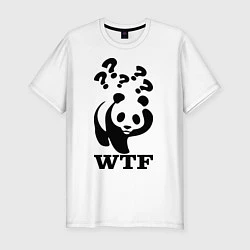 Футболка slim-fit WTF: White panda, цвет: белый