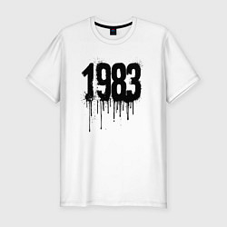 Футболка slim-fit 1983 год в стиле граффити, цвет: белый