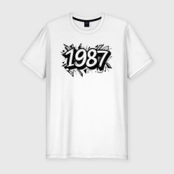 Футболка slim-fit Граффити 1987, цвет: белый