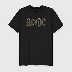 Футболка slim-fit ACDC металлический лого, цвет: черный