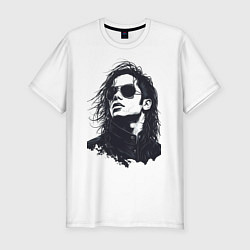 Футболка slim-fit Силуэт Майкла Джексона, цвет: белый