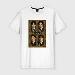 Футболка slim-fit Astro золотая рамка, цвет: белый