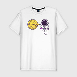 Футболка slim-fit Bubble moon, цвет: белый