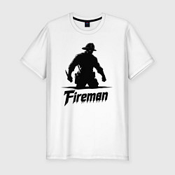Футболка slim-fit Пожарный аниме, цвет: белый