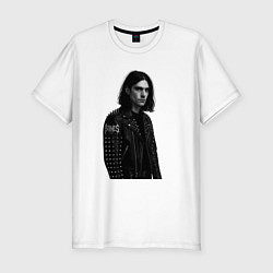 Футболка slim-fit Bones в образе рок звезды, цвет: белый