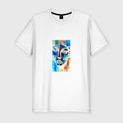 Футболка slim-fit Абстракция современности, цвет: белый
